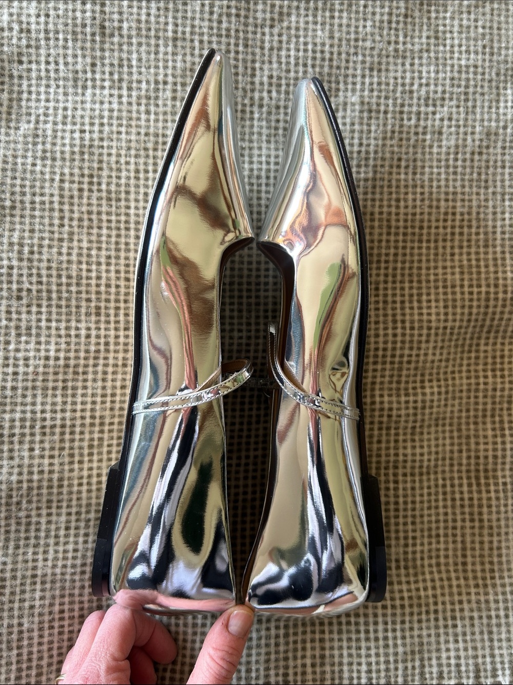 Silver Metallic Dear Frances Mary Jane Flats - Picture 4 of 4